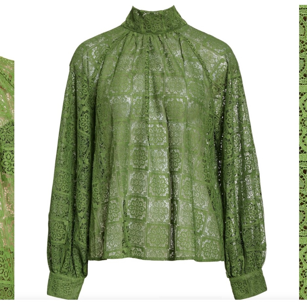 Samsoe & Samsoe Fan Lace Blouse. Color green size L .